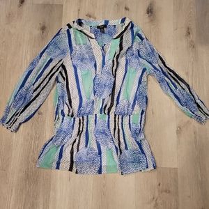 Alfani Lined Sheer Floral Blouse Sz 2X